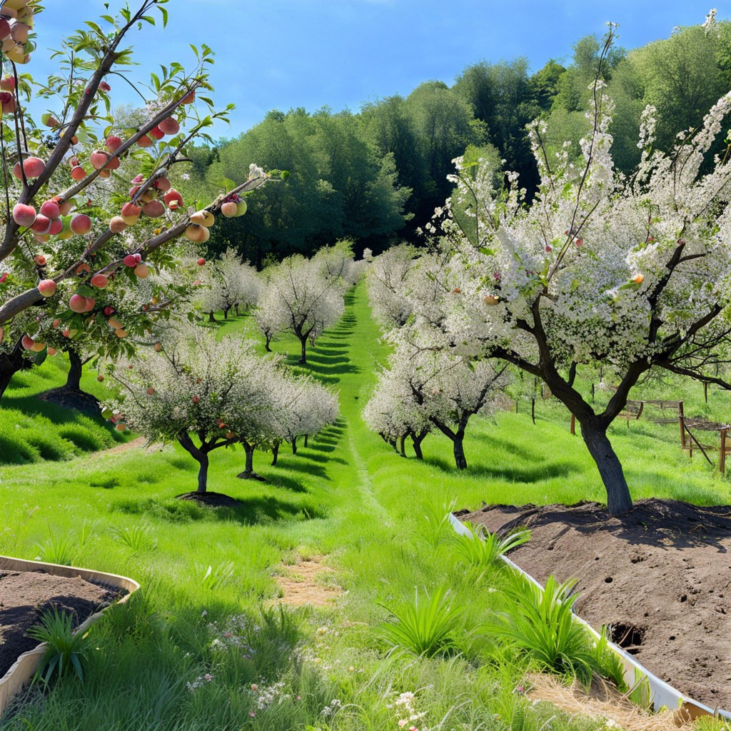 thrifty hillside orchard with local fruit trees