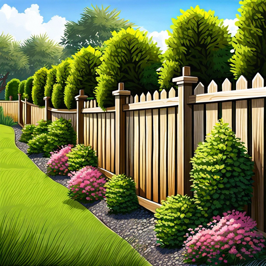 use shrubs for a low maintenance fence line