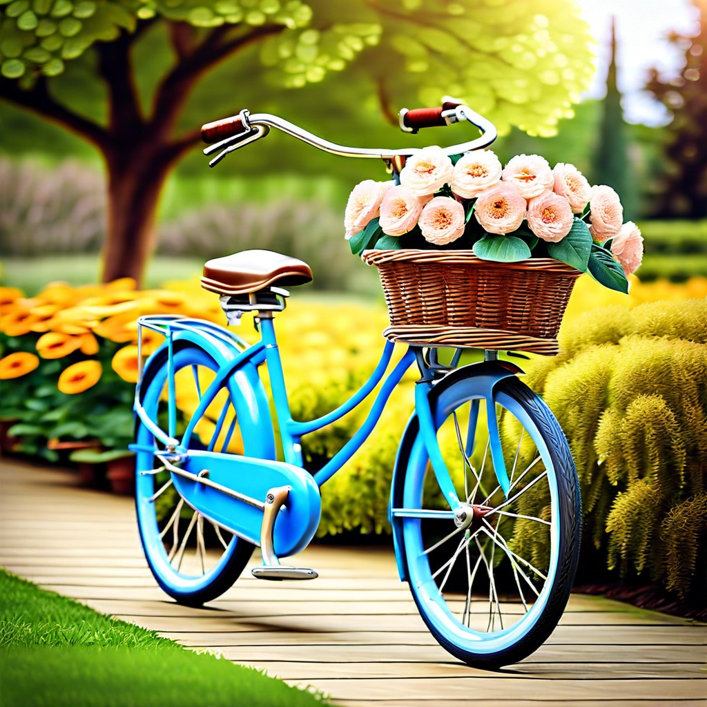 vintage bicycle and flower display
