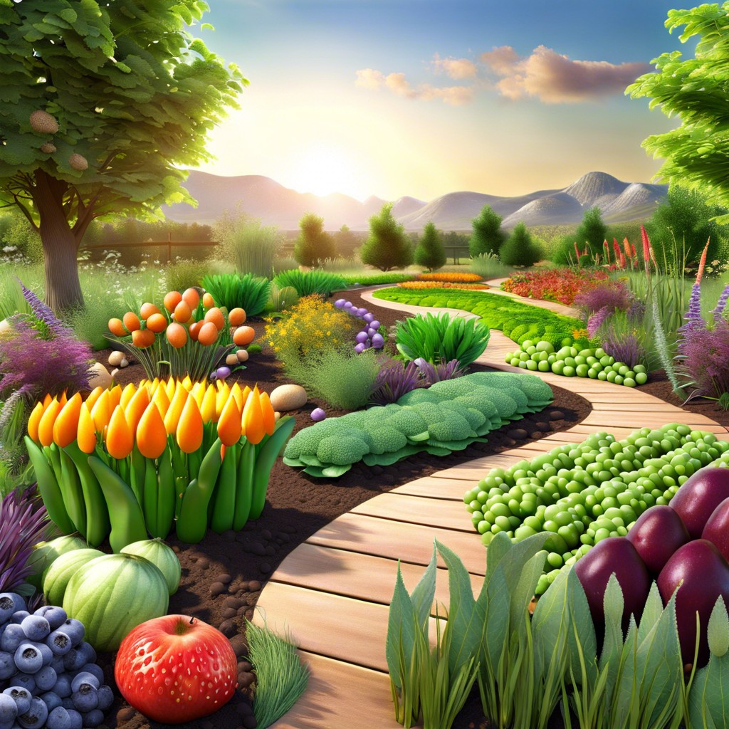 edible landscapes with fruit trees and vegetable gardens