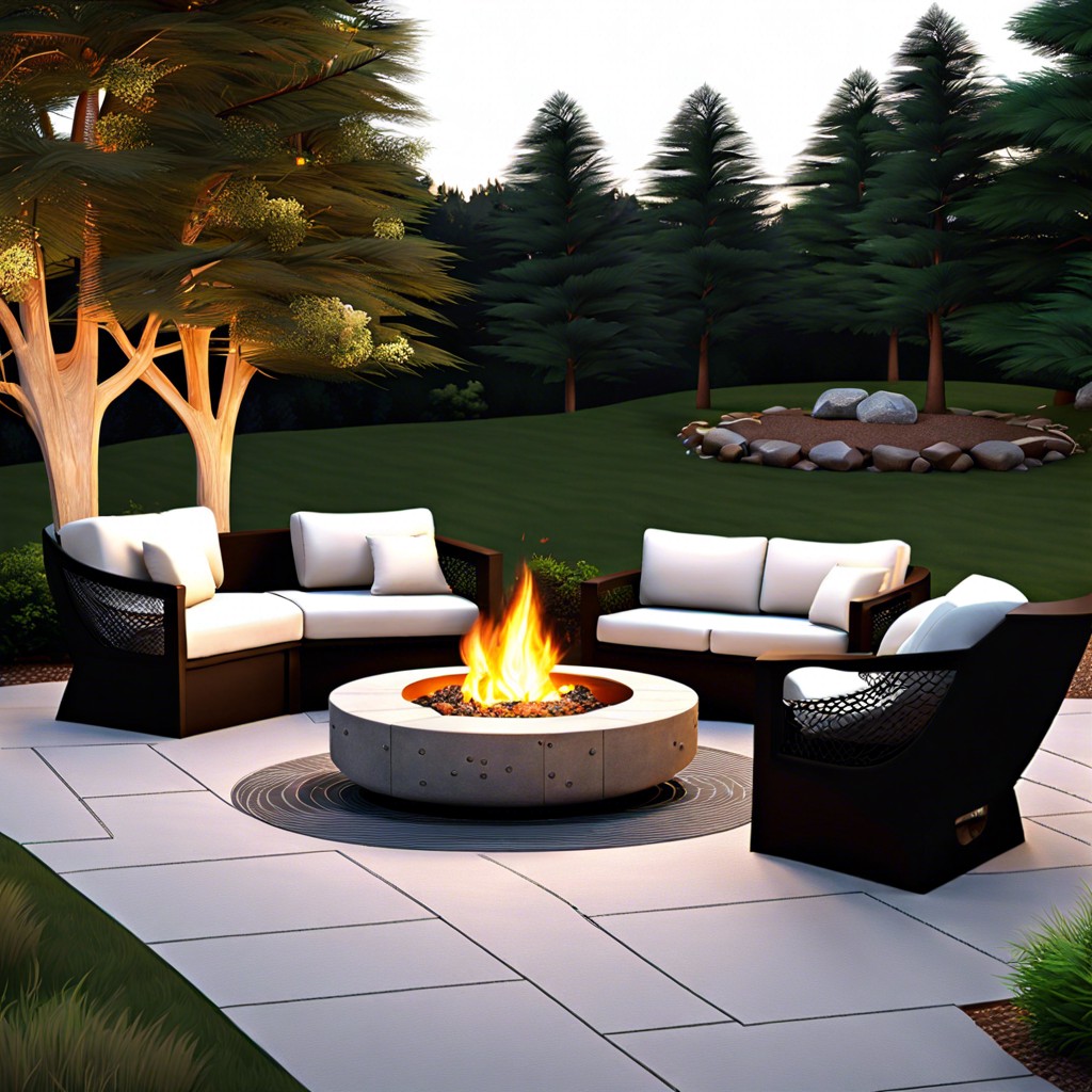 fire pit and outdoor seating area construction