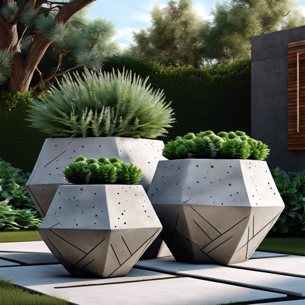 geometric concrete planters