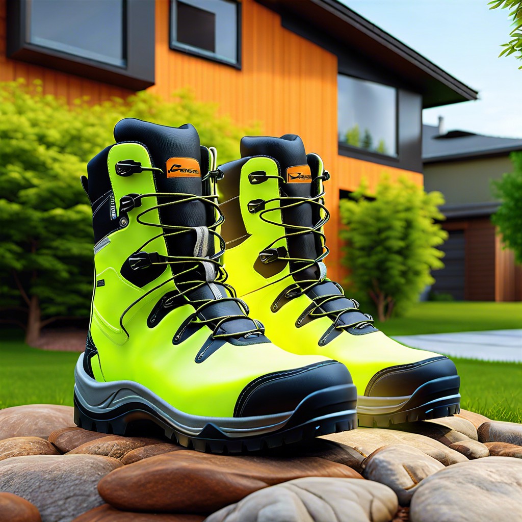 high visibility boots with reflective materials