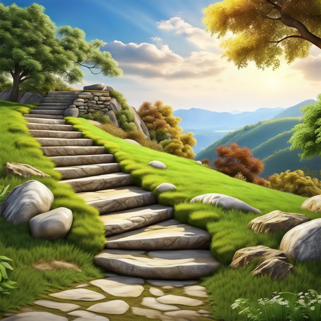 hillside stone steps