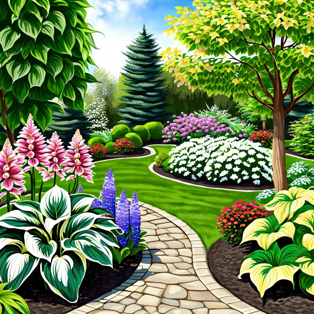 hosta sun and shade in a partial sun area blend hostas with daylilies and salvia for diverse texture and color