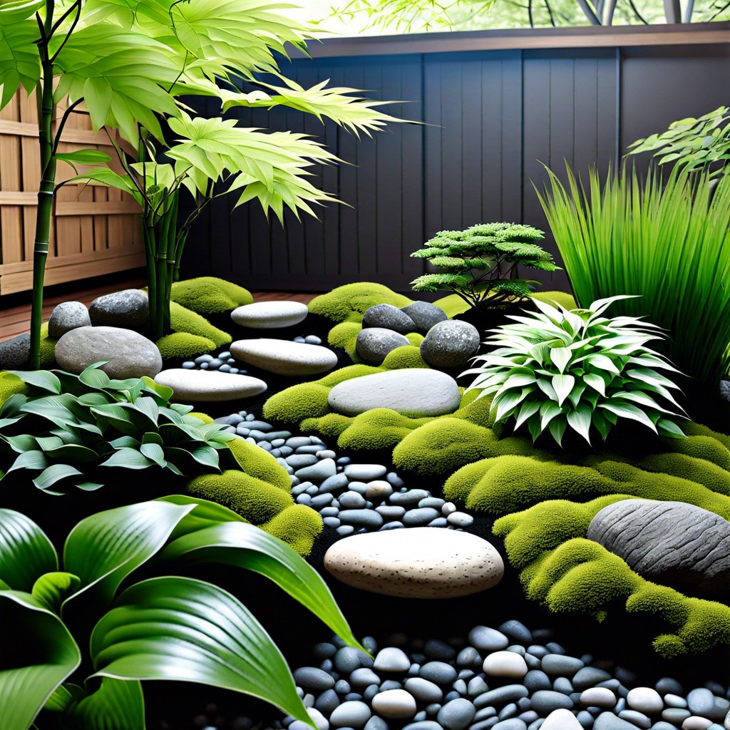 hosta zen garden combine hostas with rocks moss and bamboo for a tranquil meditation space