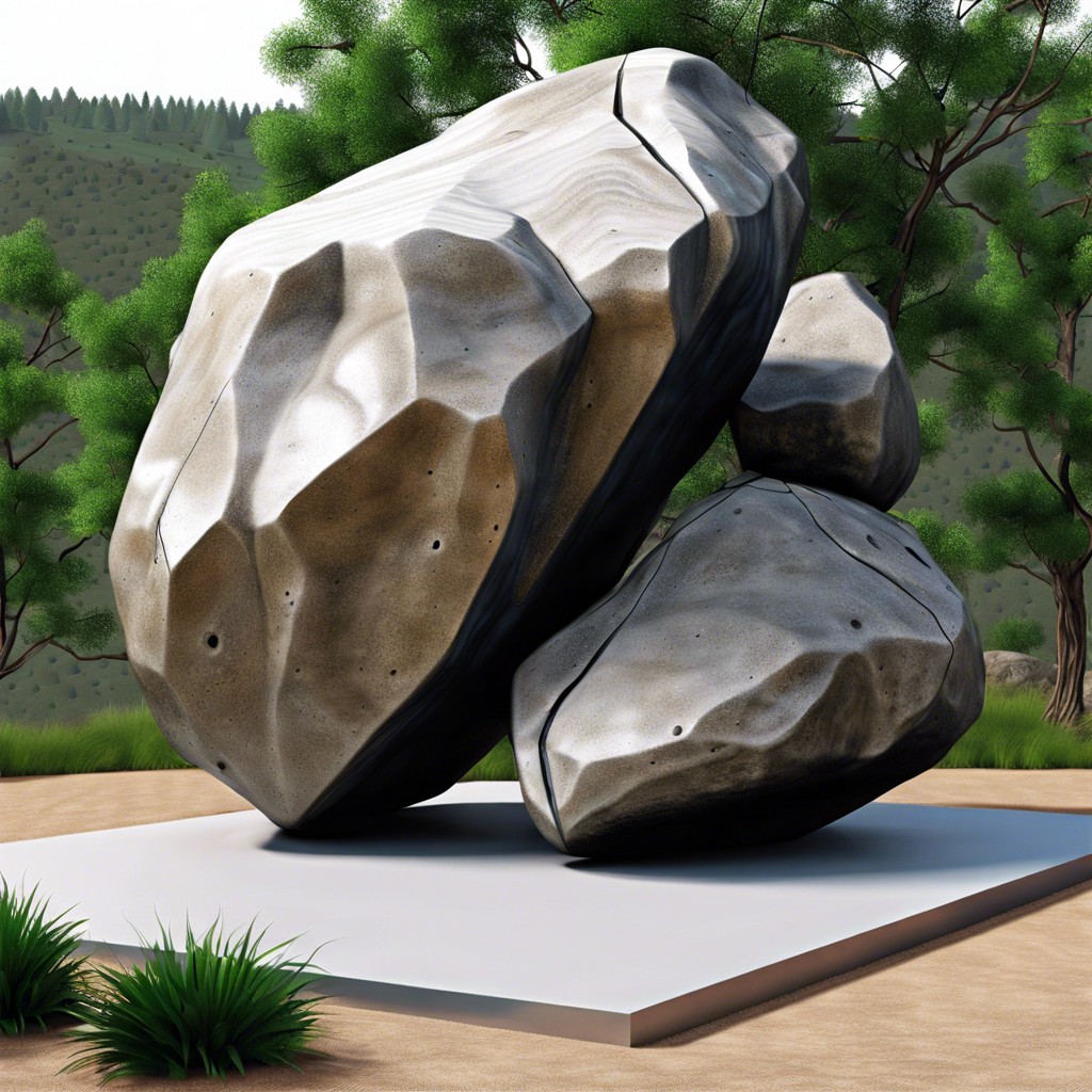 interactive sculpture boulders that can be climbed or explored