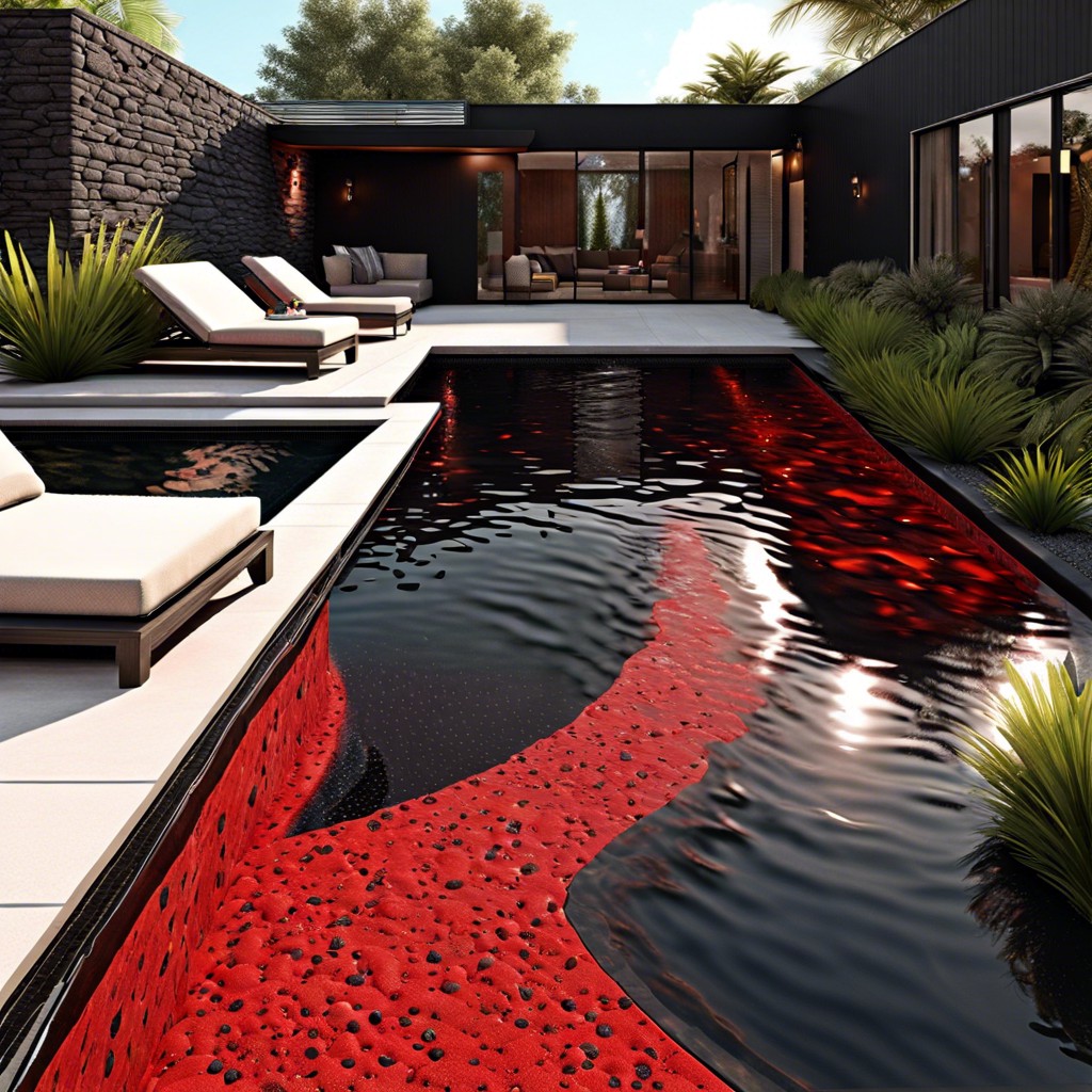 lava rock layering utilize black and red lava rocks for a bold textured edge
