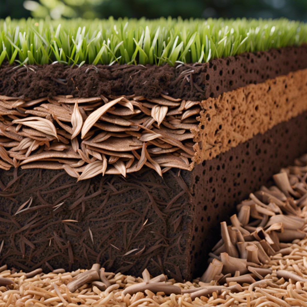 layered mulch for drainage enhancement