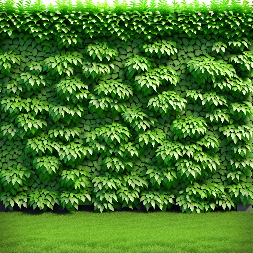 living green fence made of climbing plants