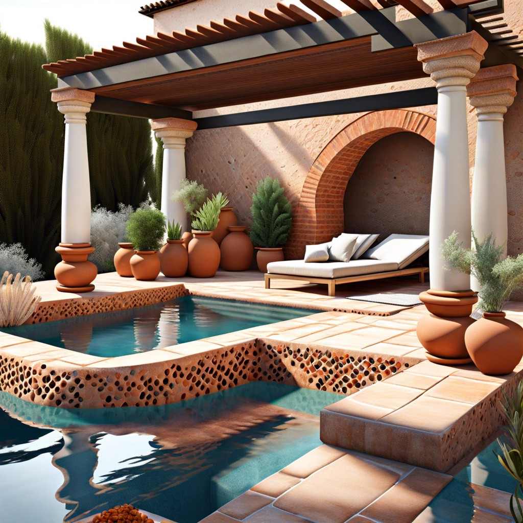 mediterranean terrace style the space with mediterranean inspired rocks and terracotta