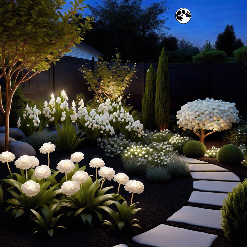moon garden with white and night blooming plants