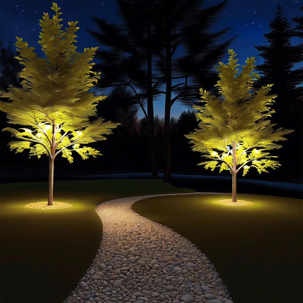 night lighting for paths and accent trees