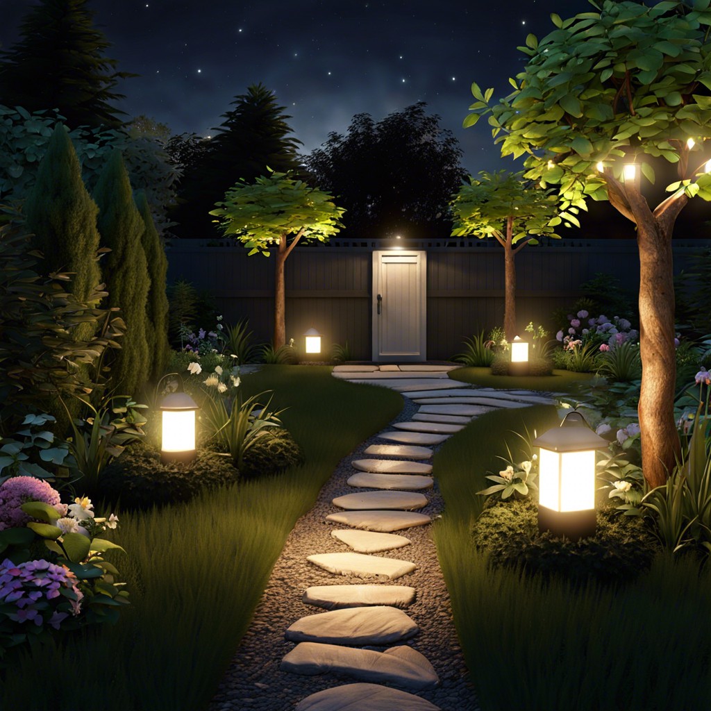 night lighting setups for gardens and pathways