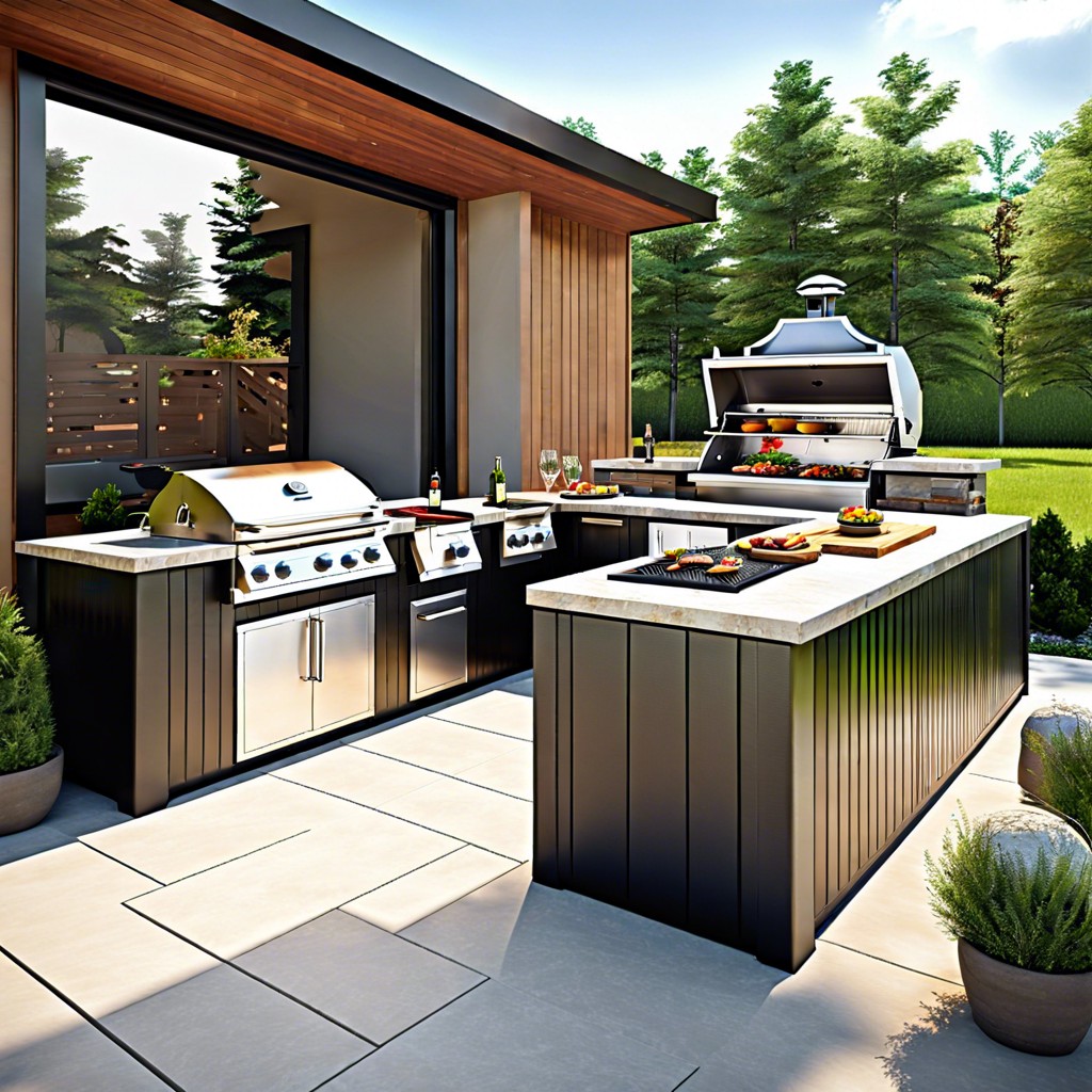 outdoor kitchen with built in grilling station