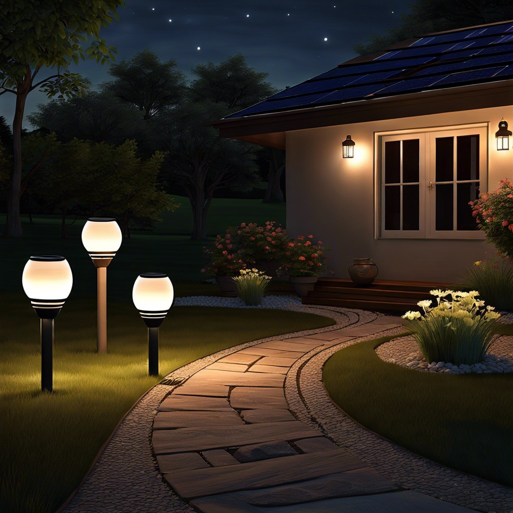 outdoor lighting with solar lamps