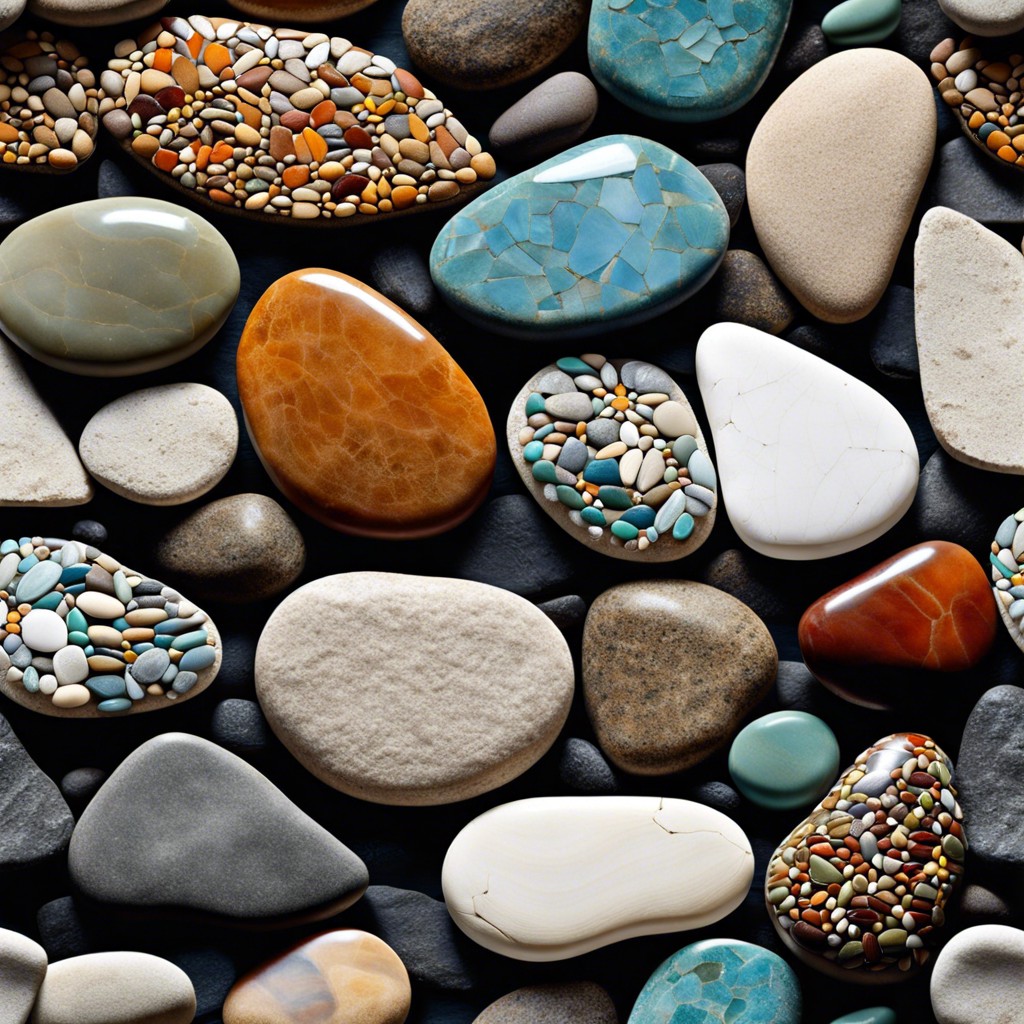 pebble mosaic create artistic designs with pebbles in contrasting colors