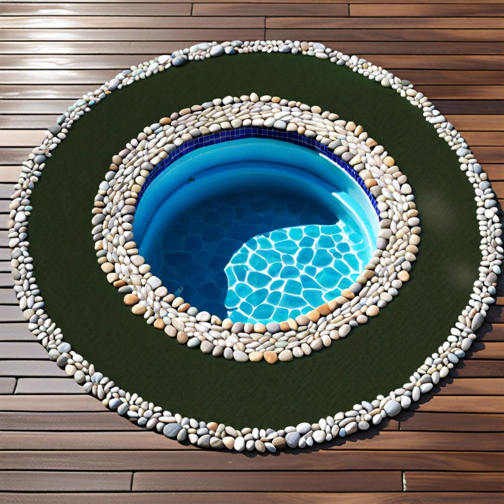 pebble mosaics design artistic mosaics around the pool deck with colorful pebbles