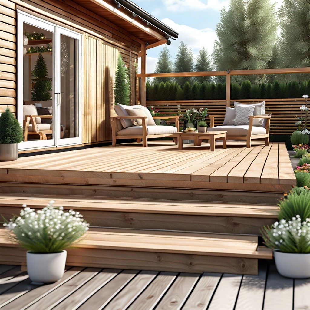 raised wooden decks