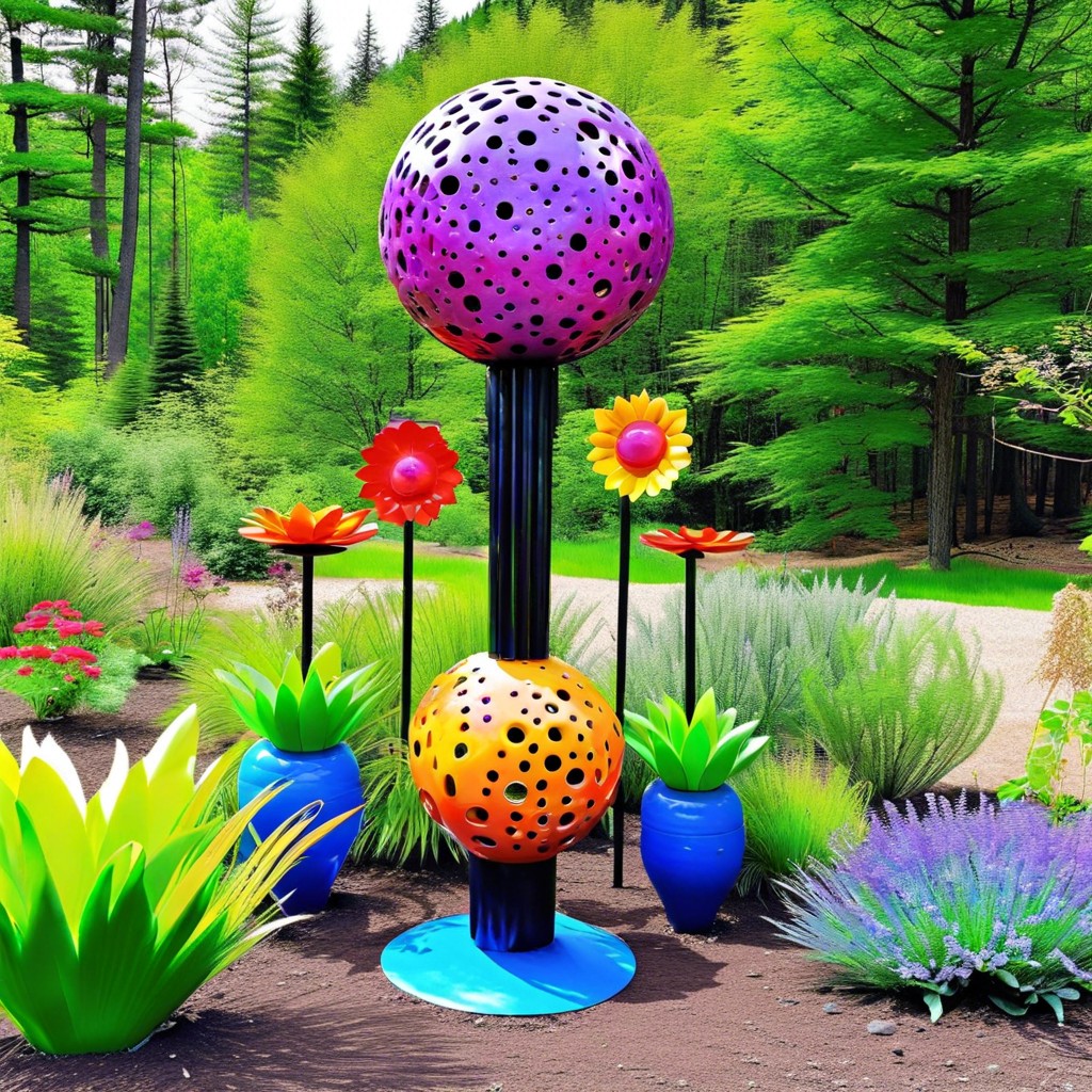 recycled garden art installations