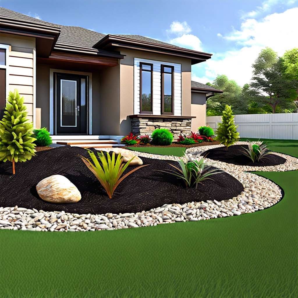 rock mulch borders outline paths and beds with rock mulch to define spaces