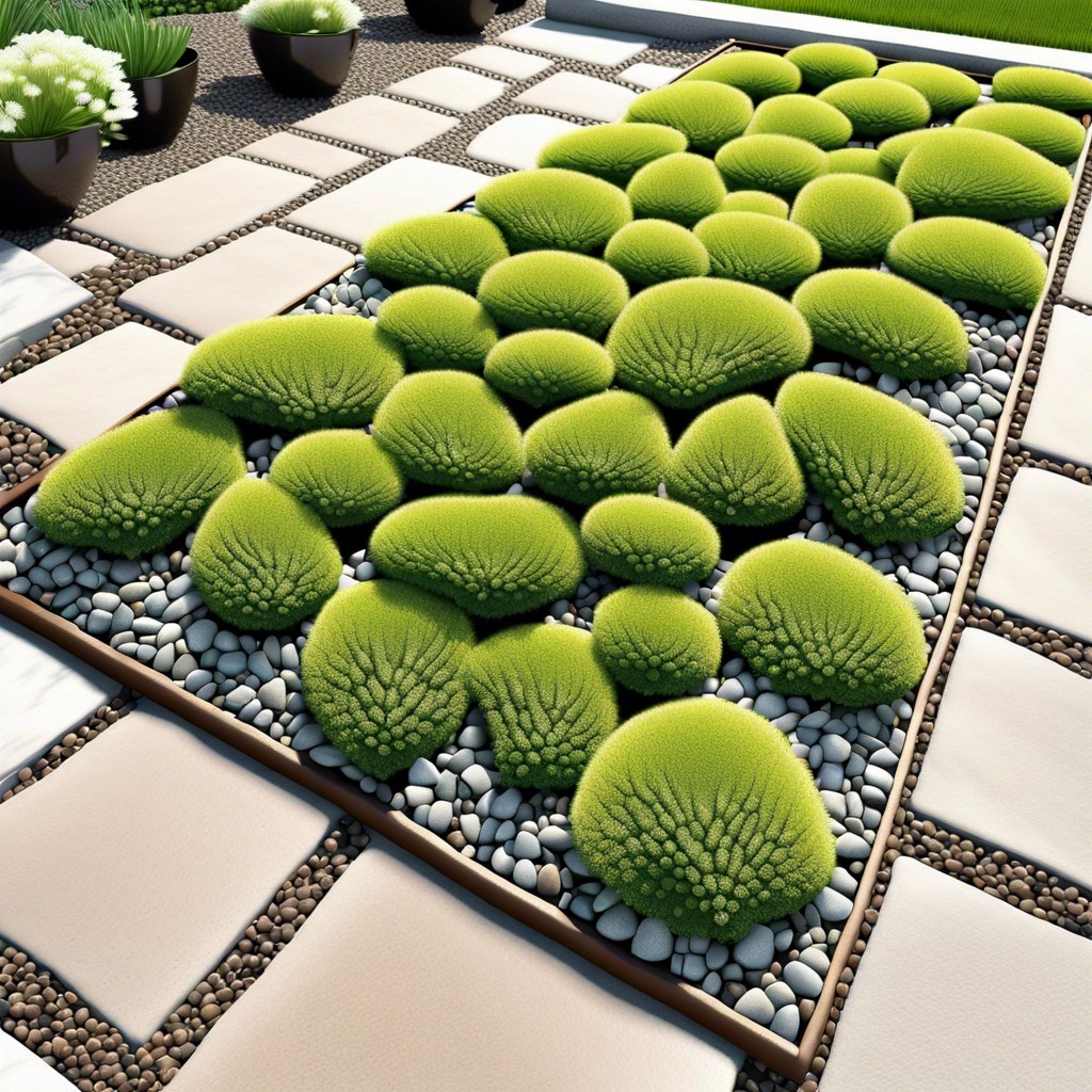 sedum mats use mats of sedum plants interspersed with small stones