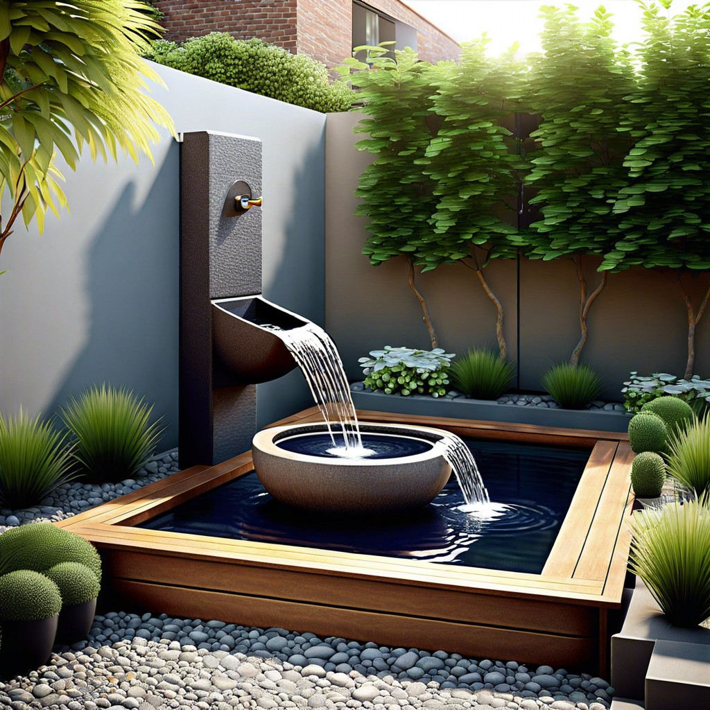 small water feature with fountain