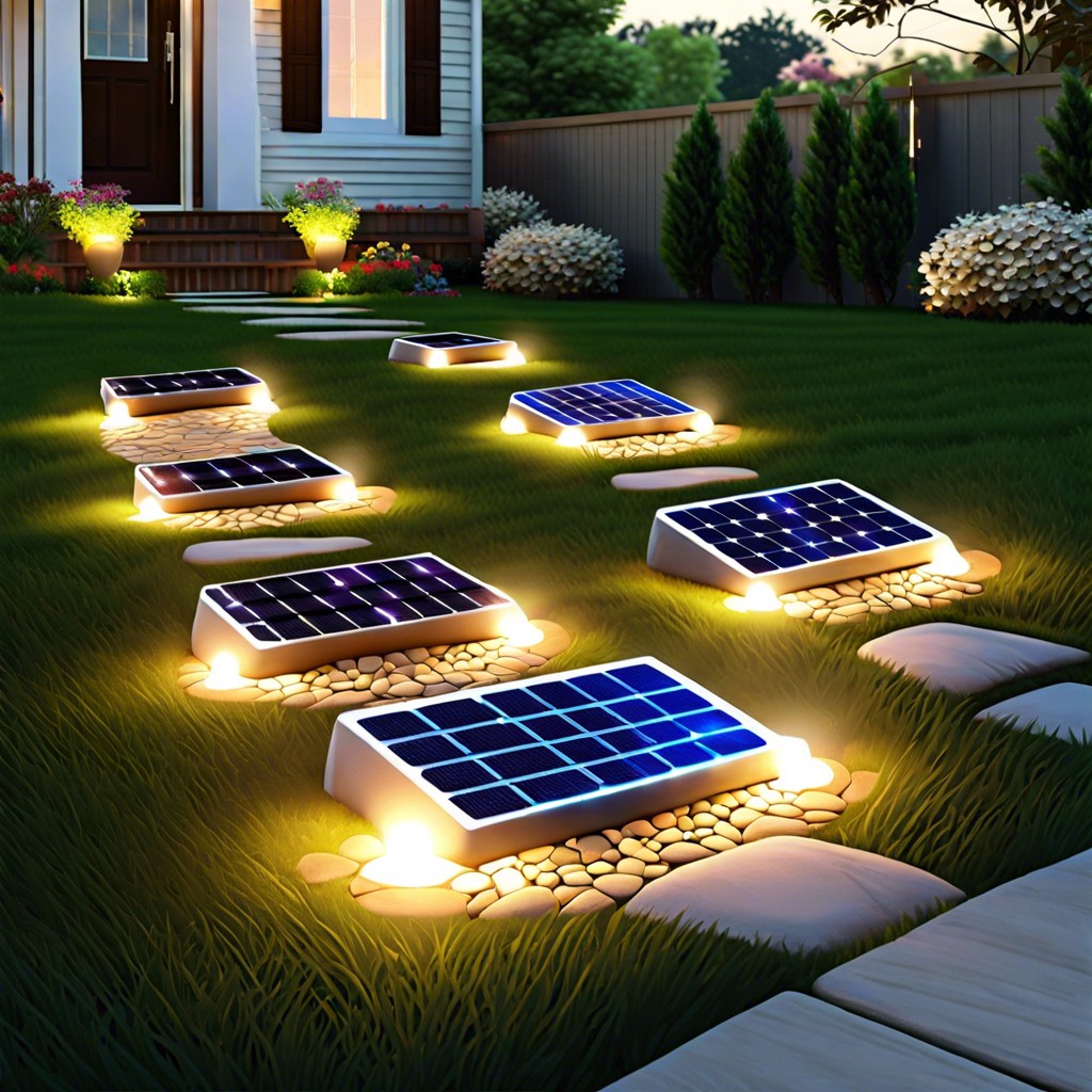 solar powered glowing stepping stones