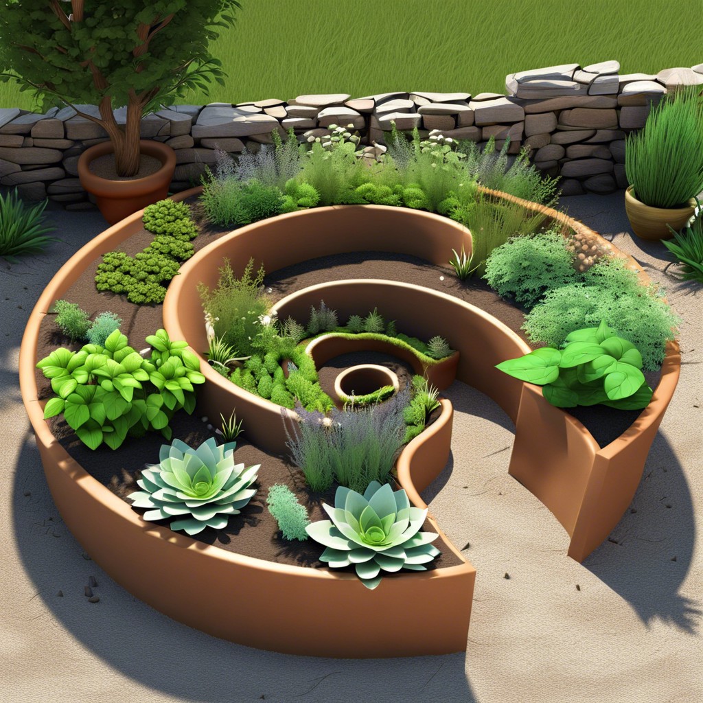 spiral herb gardens