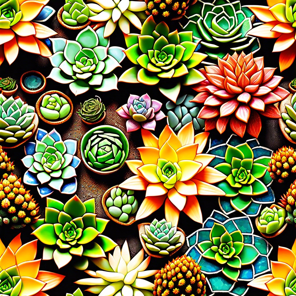 succulent mosaic arranging varieties by color and texture
