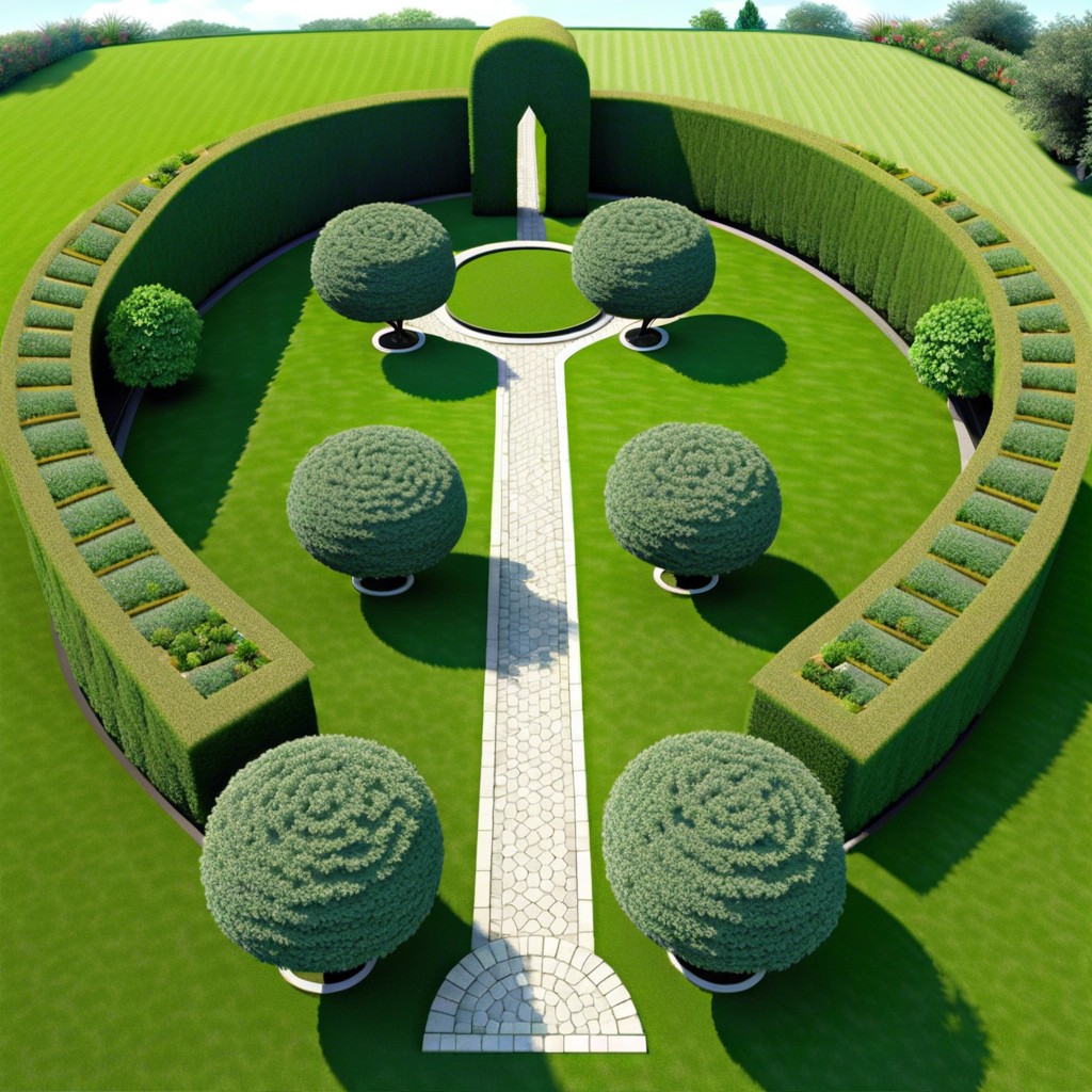 symmetrical topiary design