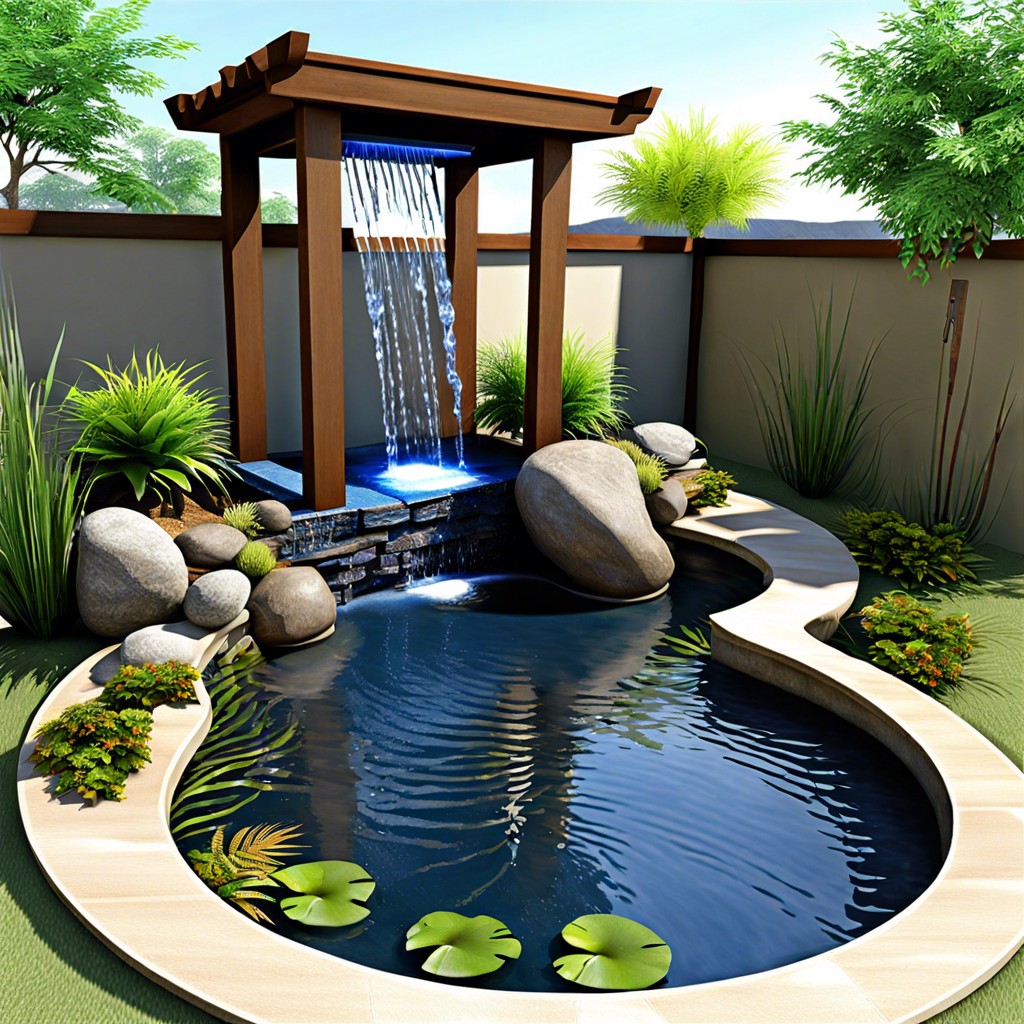 water feature design and installation including ponds and fountains