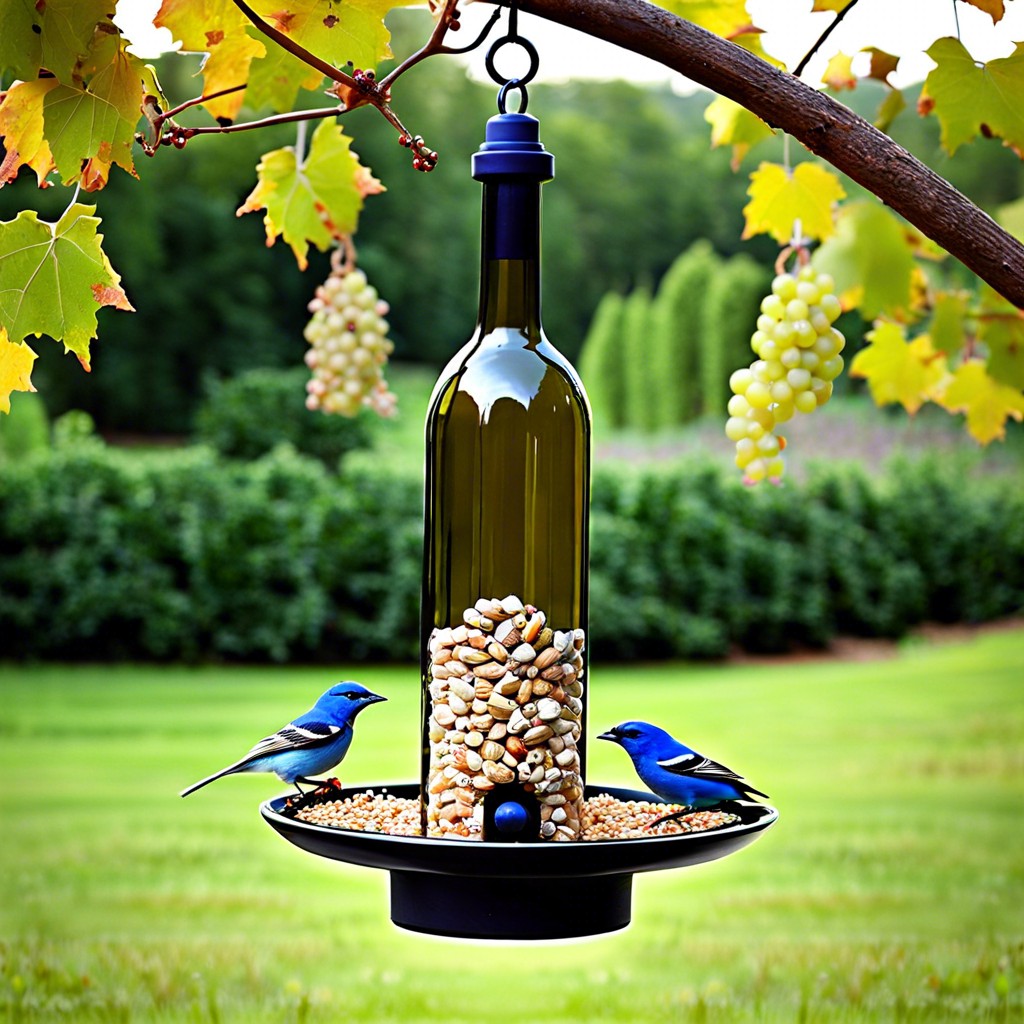 wine bottle bird feeders