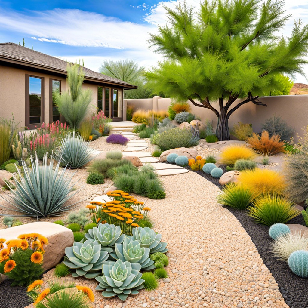 xeriscape with drought resistant native plants