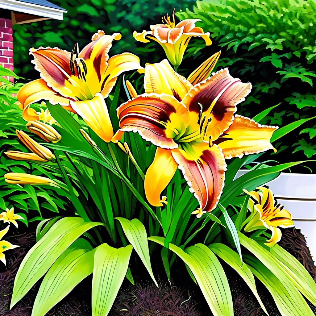 daylilies in containers hostas in ground