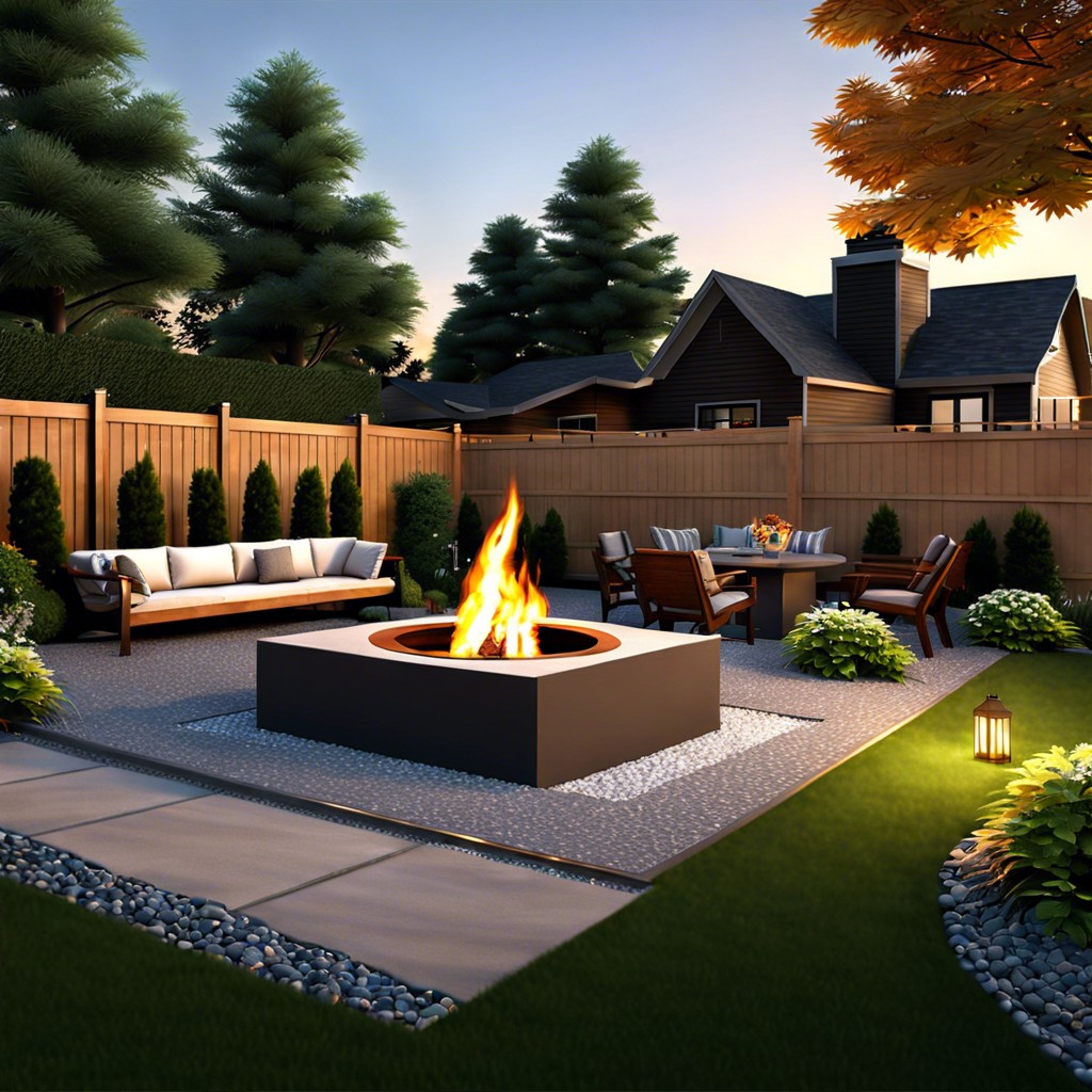 fire pit with built in seating