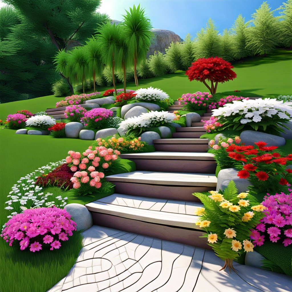 stepped flower gardens