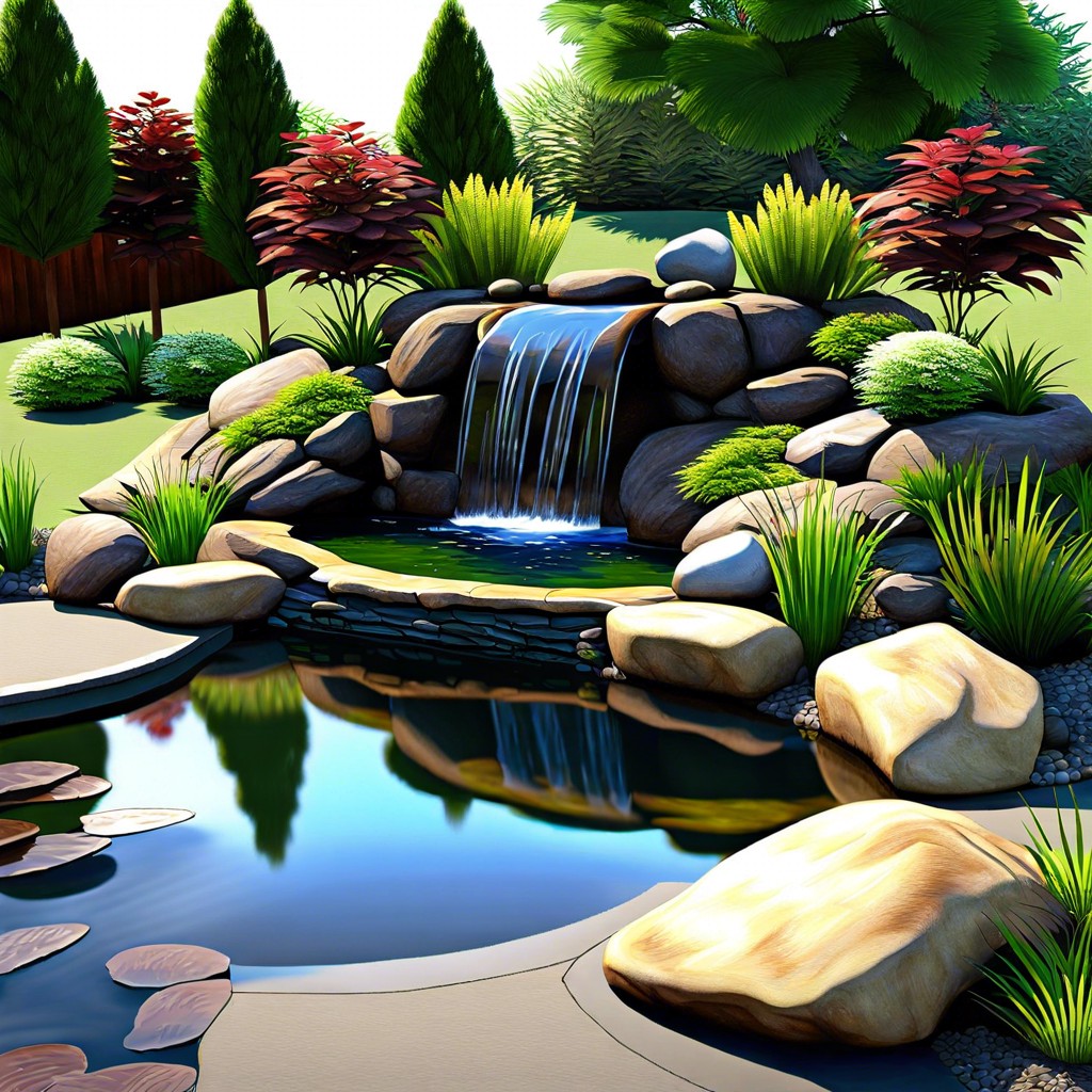 waterfall and pond feature